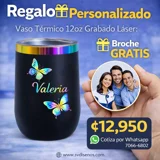 Vaso Térmico 12oz Negro acabado Tornas..