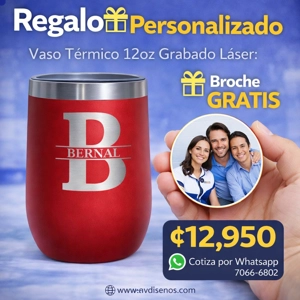 Vaso Térmico 12oz Rojo – Estilo Huevera | Grabado Láser Premium