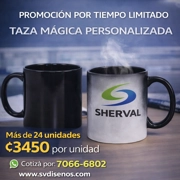 Set 24 Tazas Mágicas interior negro 11 oz Personalizadas - ₡3,450c/u (24 unidades)