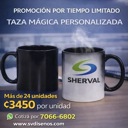 Set 24 Tazas Mágicas interior negro 11 oz Personalizadas - ₡3,450c/u (24 unidades)