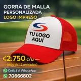 Gorra de Malla Color Rojo Logo Persona..