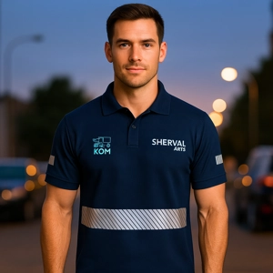 Camisa Polo Azul Navy con Cinta Reflectiva – ₡7250 (más de 24 unidades)