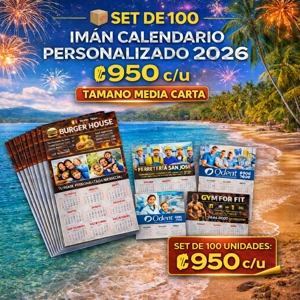 100 Calendarios Iman Personalizado 2026 – Tamaño Media Carta