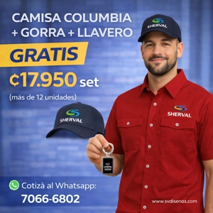 Set Corporativo Columbia Manga Corta + Gorra + Llavero (Gratis) -  (₡17,950)