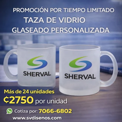 Set 24 Tazas Glaseadas 11 oz Personalizadas - ₡2,750 c/u (24 unidades)