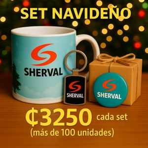 Set Navideño – Taza + Llavero + Broche Personalizado  ₡3,250 c/u (100 sets)