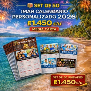 50 Calendarios Iman Personalizado 2026 – Tamaño Media Carta