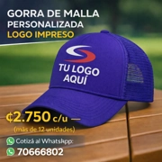 Gorra de Malla Color Morado Logo Personalizado ₡2750  (12 unidades)