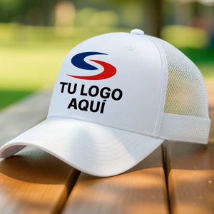 Gorra de Malla Color Blanco Logo Personalizado - ₡2750 (12 unidades)