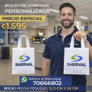 Set de 25 Bolsas de compras personalizadas 32,5cm X 26cm