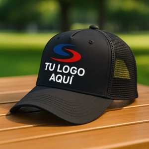 Gorra de Malla Color Negro Logo Personalizada