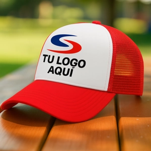 Gorra de Malla Color Rojo Logo Personalizado - ₡2750 (12 unidades)