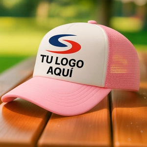 Gorra de Malla Color Rosado Logo Personalizado ₡2750  (12 unidades)