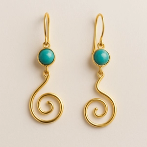 Brincos Espiral Turquesa