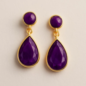 Brincos Gota Roxa