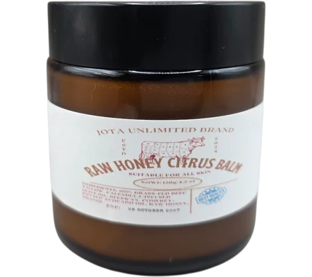 100% Grass-Fed Beef Tallow Raw Honey Citrus Balm