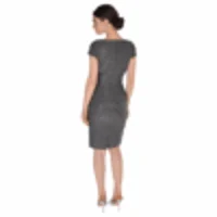 Reptile Pattern Cap Sleeve Dress W Sequins DARK GREY