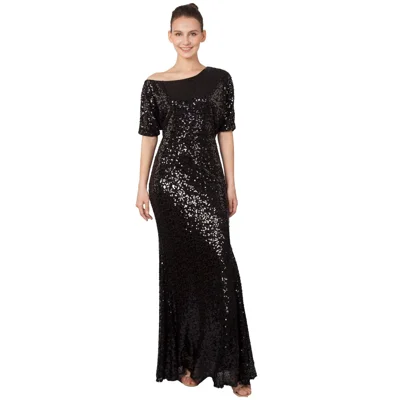 Elegant Black Sequin Maxi Dress – Glamorous Evening & Form..