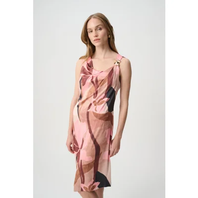 Floral print recycled satin falls with ease into a shift silhouette, the cowl neckline pooling softl