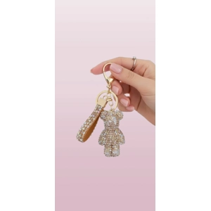 Cute Rhinestone Tassel Bear Key Chain