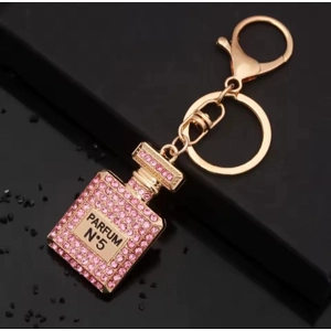 Rhinestone Crystal Perfume Bottle Key Chain