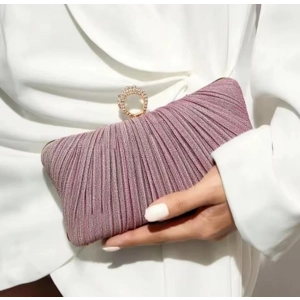 Lilac Finger Ring Diamond Clutch Bag