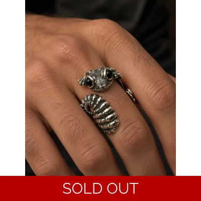 Stainless Steel Adjustable Knob Tailed Gecko  Ring