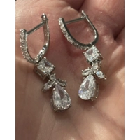 Sterling Silver Angel Clear Zircon Earrings