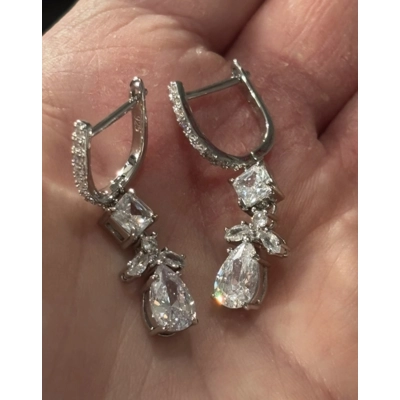 Sterling Silver Angel Clear Zircon Earrings