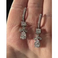 Sterling Silver Angel Clear Zircon Earrings