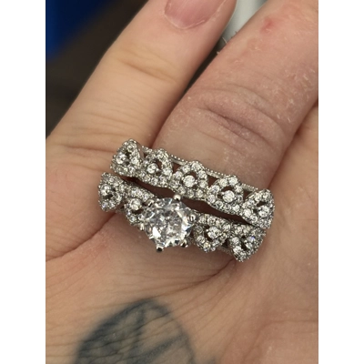 Sterling Silver Engagement & Wedding Ring Set