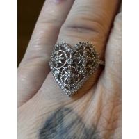 Sterling Silver Heart Zircon Ring