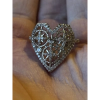 Sterling Silver Heart Zircon Ring
