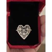 Sterling Silver Heart Zircon Ring