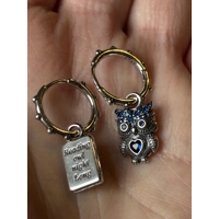 Sterling Silver Reading Owl Dangle Earrings