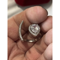 Sterling Silver Pear Shape Zircon Ring