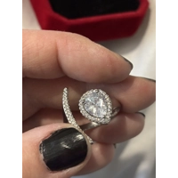 Sterling Silver Pear Shape Zircon Ring