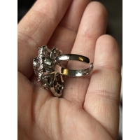 Sterling Silver Clear, Red & Pink Zircon Ring