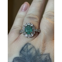 Sterling Silver Paraiba Tourmaline & Clear Zircon Ring