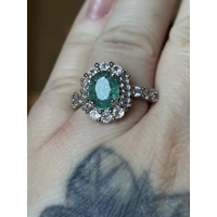 Sterling Silver Paraiba Tourmaline & Clear Zircon Ring