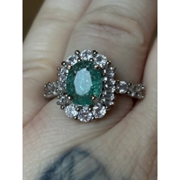 Sterling Silver Paraiba Tourmaline & Clear Zircon Ring