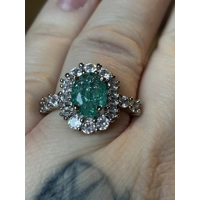 Sterling Silver Paraiba Tourmaline & Clear Zircon Ring