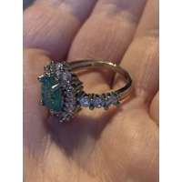 Sterling Silver Paraiba Tourmaline & Clear Zircon Ring