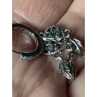 Sterling Silver Heart DreamCatcher Zircon Dangle Earrings