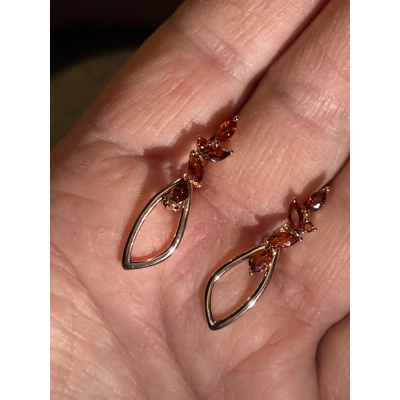 14ct 585RG Hallmarked Rolled Rose Gold Burnt Amber Zircon ..