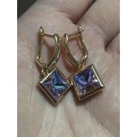 14ct 585RG Hallmarked Rolled Rose Gold MultiColour Zircon Earrings