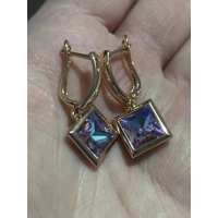 14ct 585RG Hallmarked Rolled Rose Gold MultiColour Zircon Earrings