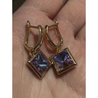 14ct 585RG Hallmarked Rolled Rose Gold MultiColour Zircon Earrings