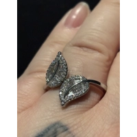 Sterling Silver Zircon Leaf Ring