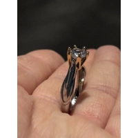 Sterling Silver Simulated Diamond Two Tone Ring